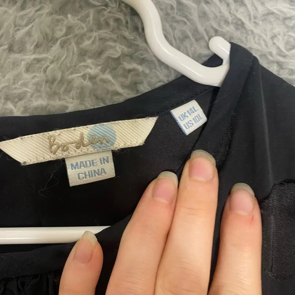 Boden womens black polka dot long sleeve blouse career contemporary keyhole 10L - Picture 5 of 10